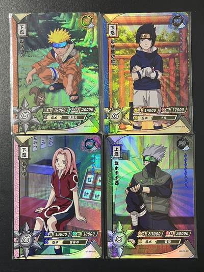 卡牌杂货铺专场拍卖第三场 1月1日周四晚21:00结拍 - 【裸卡】卡游 火影忍者 PR卡 疾风之书卡册PR卡 一套拼图 NR-PR-018/019/020/021