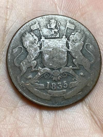 2025年第一百三十六场(总第一百六十二场）外国好品纸夹散币场(免佣金) - 英国东印度公司1835年1/2安娜大铜币(威廉四世时期)