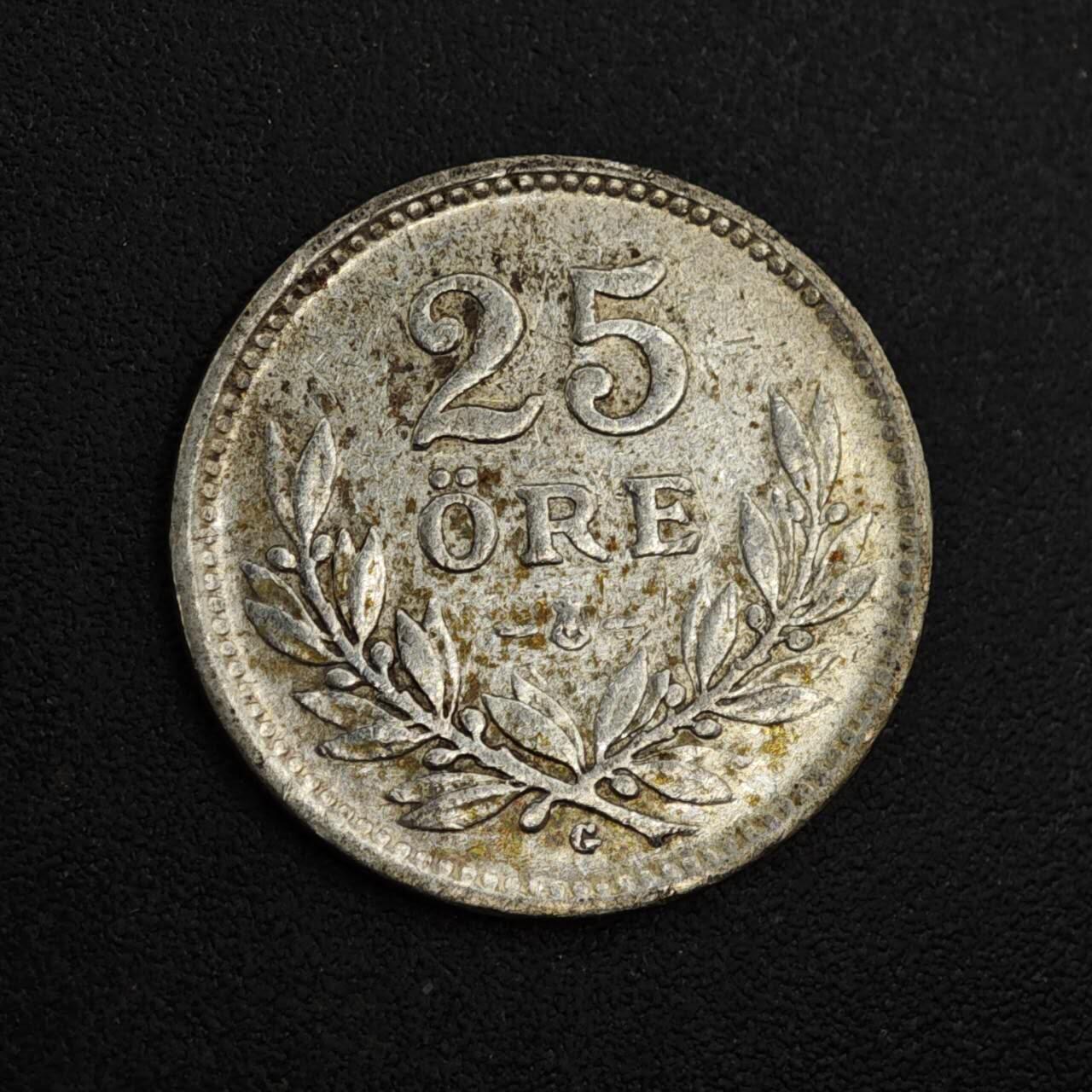 【淘币小摊】实时拍第八百二十六拍   散币场   满百包邮可预留二周 每周一统一发货   瑞典1937年25欧尔银币