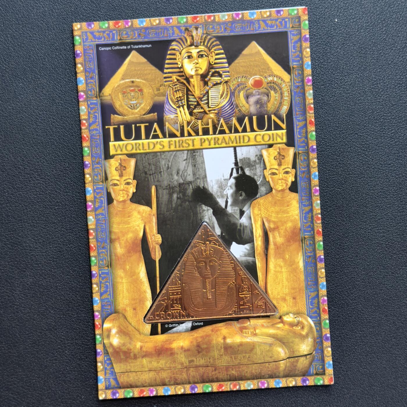 ＜小葵钱铺＞第67期·克朗币·银币场·满200包邮，不寄存·12月15日发货 马恩岛2008年图坦卡蒙·死亡面具1克朗卡装三角纪念币