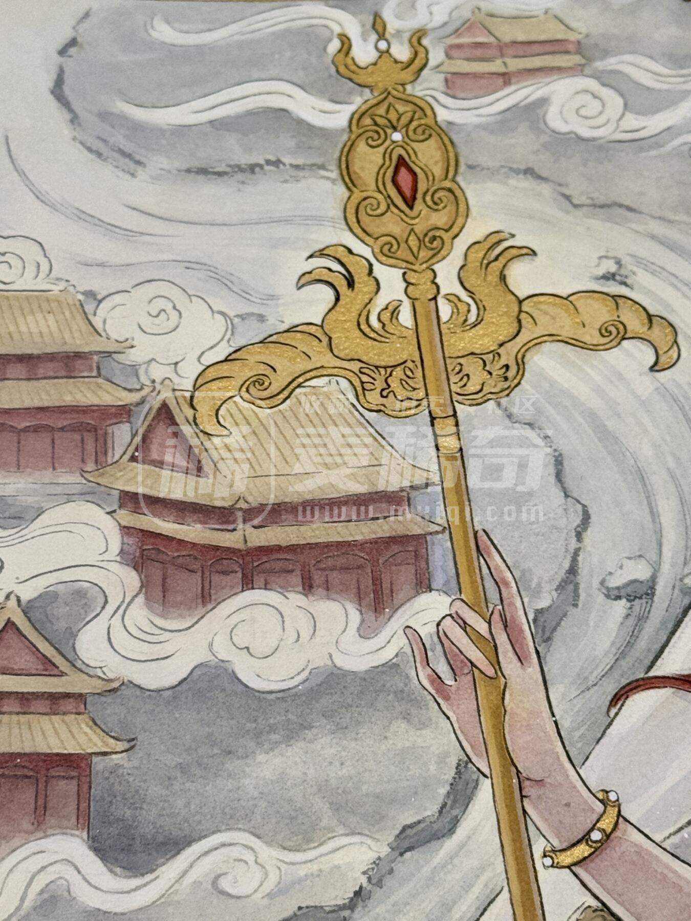 玩卡战线超级大甩拍第46期（周一晚10点半截拍）请寄存过多的卡友准许发货哇！ 非严手绘画 西梁女王 已装裱 尺寸：35cm*49cm