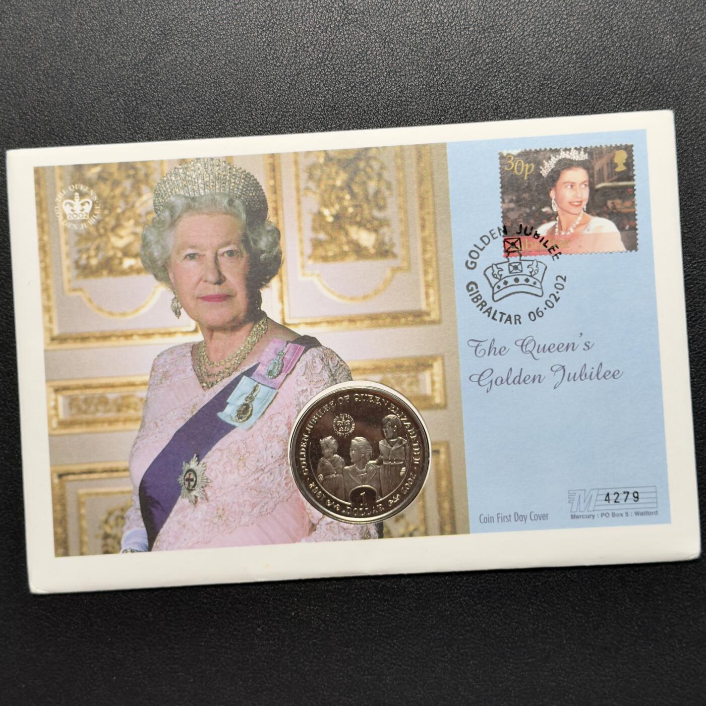 ＜小葵钱铺＞第67期·克朗币·银币场·满200包邮，不寄存·12月15日发货 〈邮币封〉塞拉利昂2002年女王金禧纪念1元克朗型纪念币