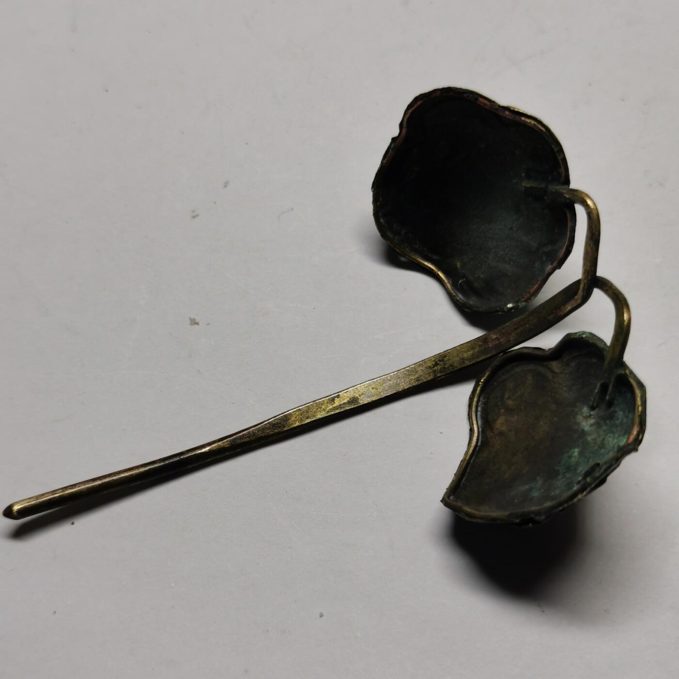 杂件专场88期 清代老银鎏金发簪