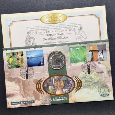＜小葵钱铺＞第67期·克朗币·银币场·满200包邮，不寄存·12月15日发货 - 〈邮币封〉利比里亚2000年千禧年·格林威治子午线1元克朗型纪念币
