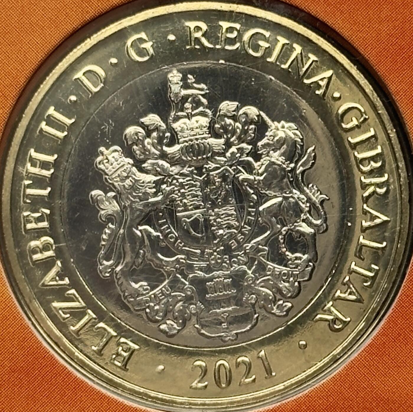 ＜小葵钱铺＞第67期·克朗币·银币场·满200包邮，不寄存·12月15日发货 〈发行量25000〉直布罗陀2021年岩石上的争霸·重量级职业拳击二番战卡装2镑彩色纪念币