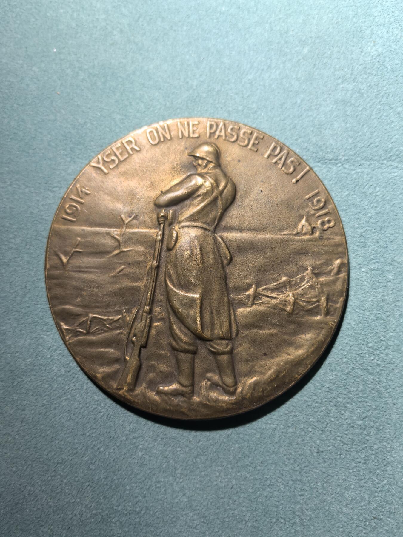 盛世勋华——号角文化勋章邮票专场拍卖第293期 比利时一战亚希尔战役纪念铜章 授予战役参与者