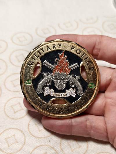 抚柳草堂-首期章牌钱币 限时免佣 满百包邮 放漏专场 - 美国军事警察 大型金属纪念章直接63mm重103.4g