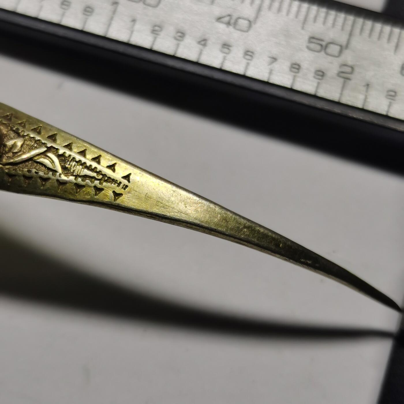 杂件专场88期 清代老银鎏金蝶恋花精美花纹发簪