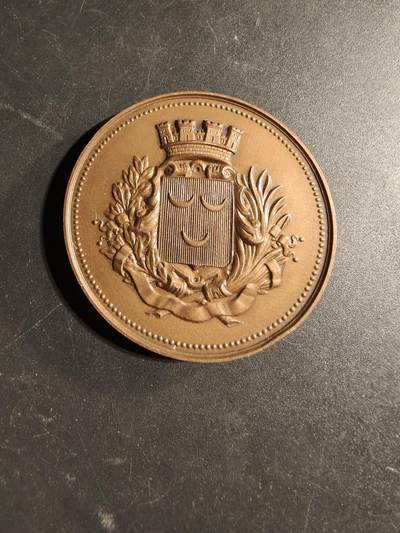 老王徽章第169期 - 法国奥尔良市大铜章    直径51mm.   重量82.2g