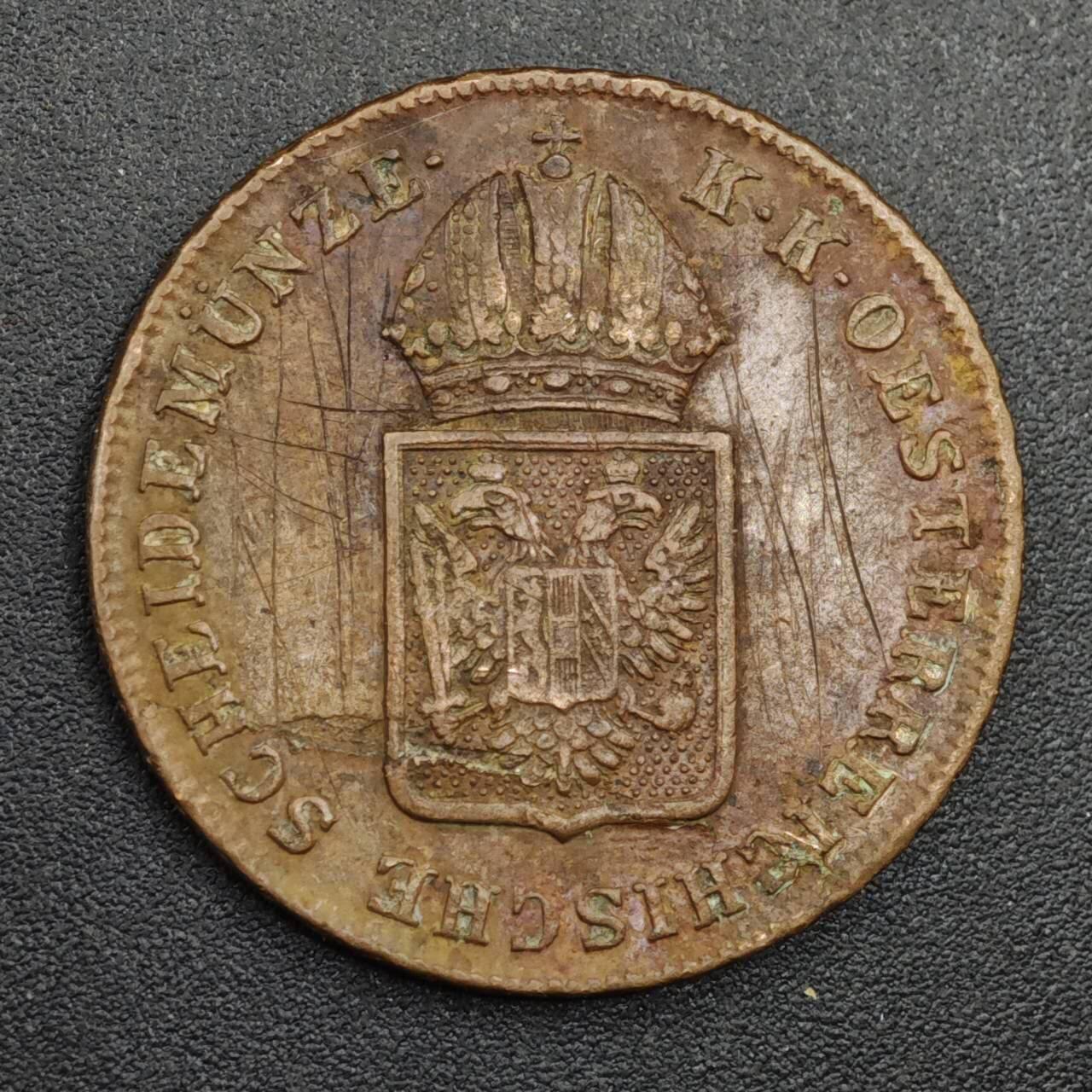 【淘币小摊】实时拍第八百二十六拍   散币场   满百包邮可预留二周 每周一统一发货   奥地利1816年1克鲁泽铜币