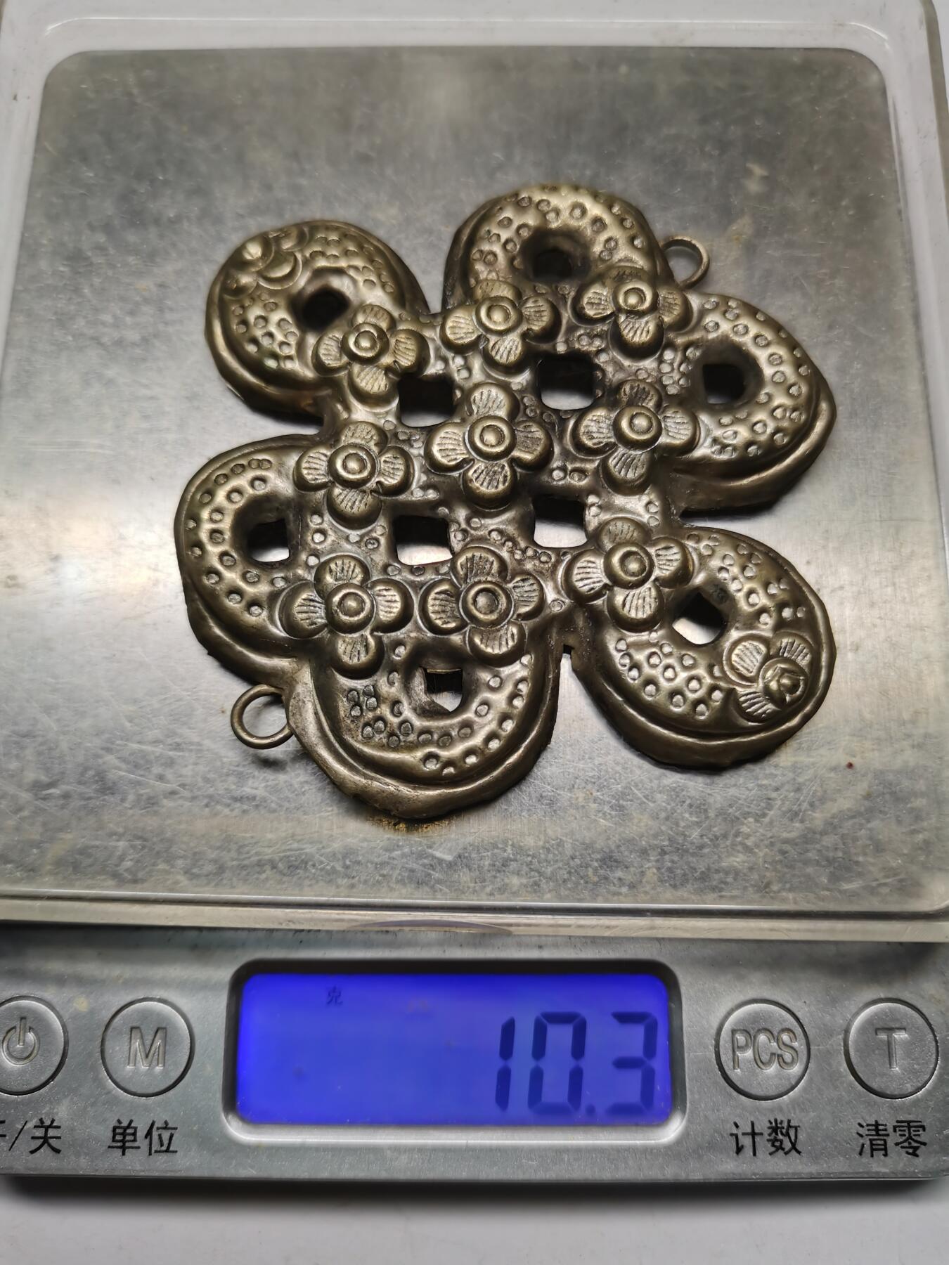 杂件专场88期 清末民国老银梅花同心结