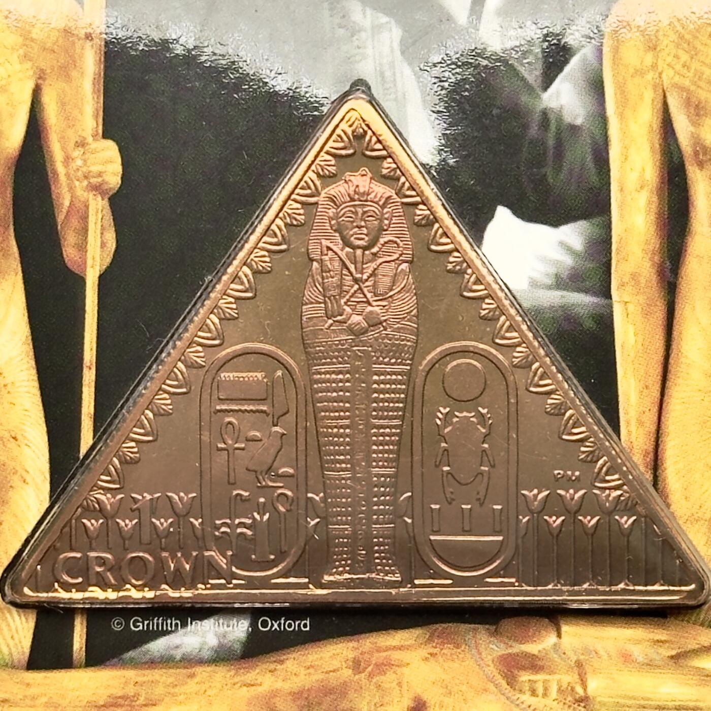 ＜小葵钱铺＞第67期·克朗币·银币场·满200包邮，不寄存·12月15日发货 马恩岛2008年图坦卡蒙·卡诺匹克棺材1克朗卡装三角纪念币