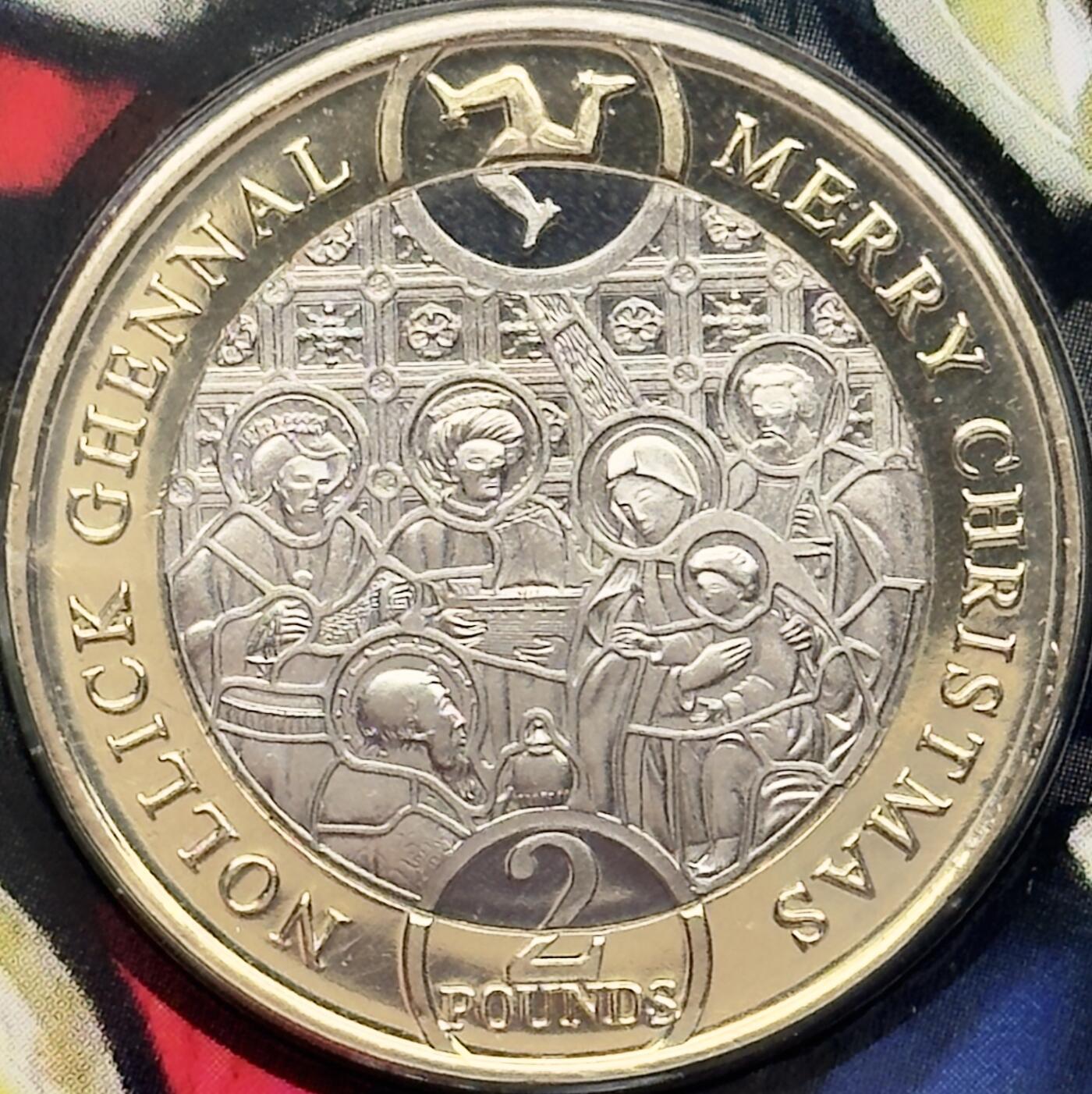 ＜小葵钱铺＞第67期·克朗币·银币场·满200包邮，不寄存·12月15日发货 马恩岛2023年圣诞节·耶稣诞生卡装2镑纪念币