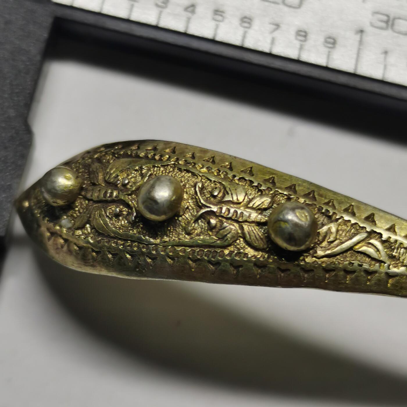 杂件专场88期 清代老银鎏金蝶恋花精美花纹发簪