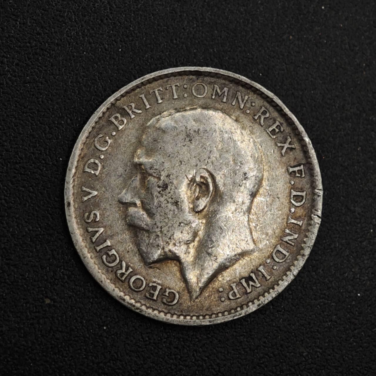 【淘币小摊】实时拍第八百二十六拍   散币场   满百包邮可预留二周 每周一统一发货   英国1911年乔治五世3便士银币