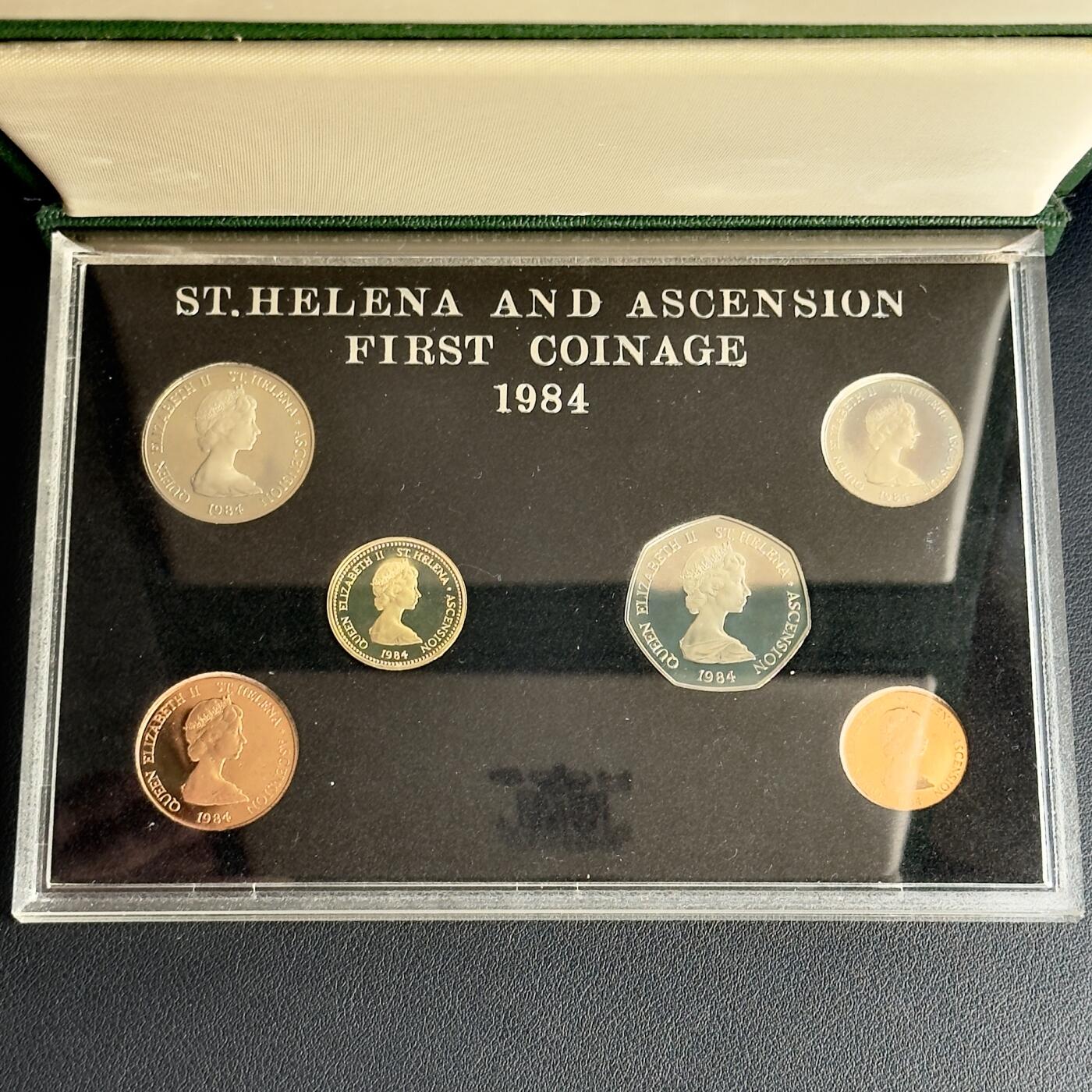 ＜小葵钱铺＞第67期·克朗币·银币场·满200包邮，不寄存·12月15日发货 圣赫勒拿岛和阿森松岛1984年盒装精制套币