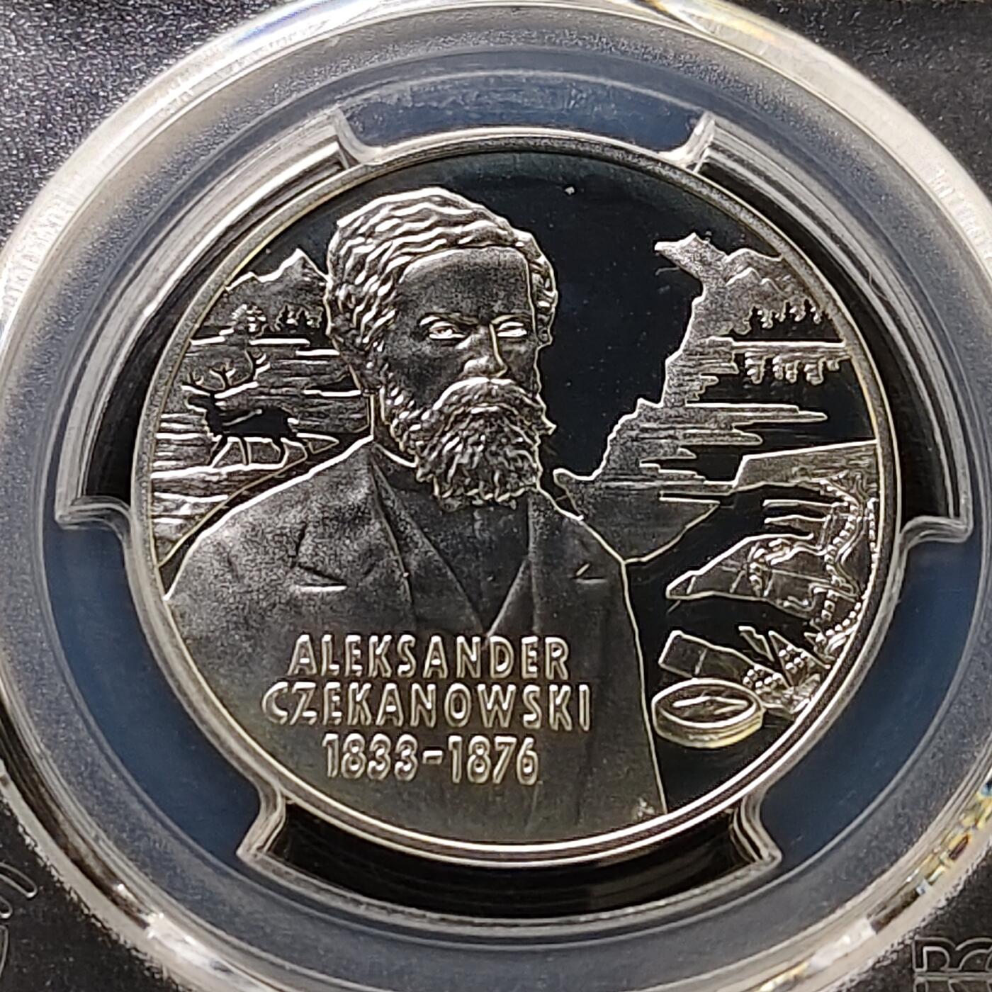 【全场包邮】纯粹捡漏拍487场（免费代拍第24场） 【收藏级·亚军分】波兰2004年10兹洛提探险家亚历山大·切卡诺夫斯基精制纪念银币-PCGS PR68 DCAM（更高分仅3枚）