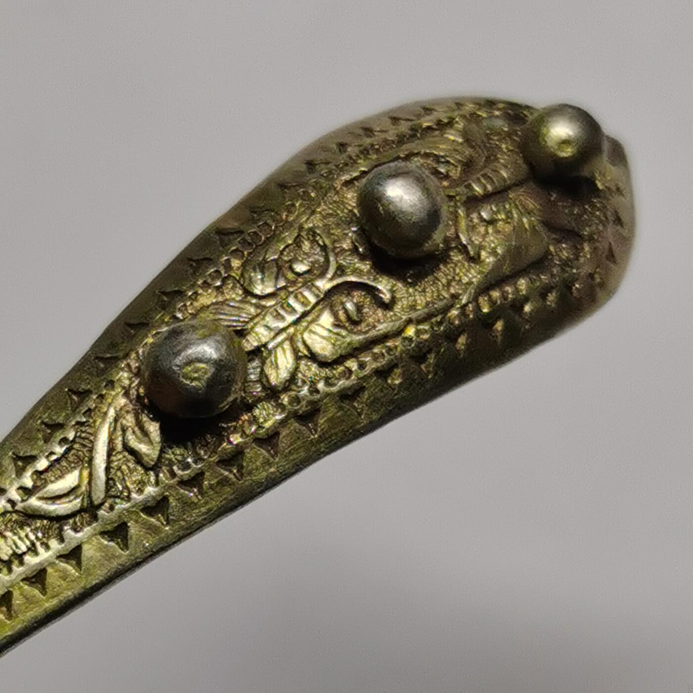 杂件专场88期 清代老银鎏金蝶恋花精美花纹发簪