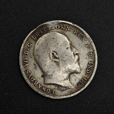 【淘币小摊】实时拍第八百二十六拍   散币场   满百包邮可预留二周 每周一统一发货   - 英国1907年爱德华七世3便士银币