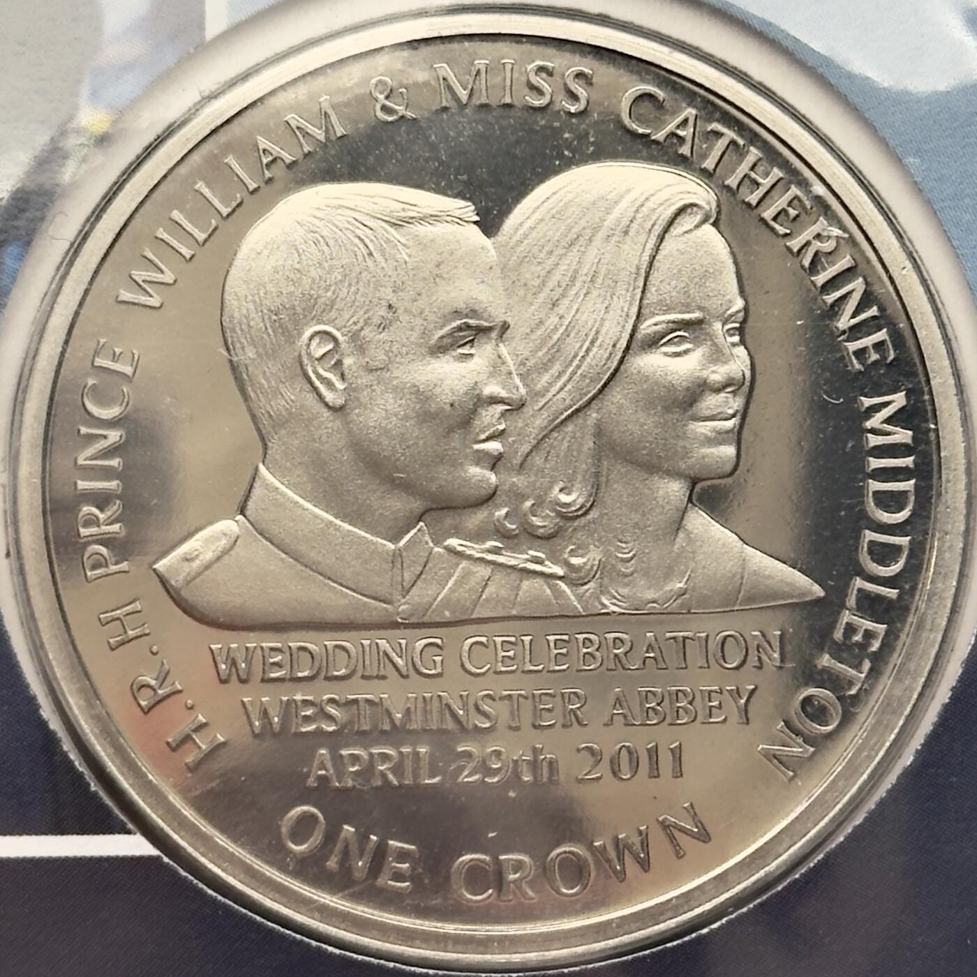 ＜小葵钱铺＞第67期·克朗币·银币场·满200包邮，不寄存·12月15日发货 〈邮币封〉直布罗陀2011年皇家婚礼1克朗纪念币