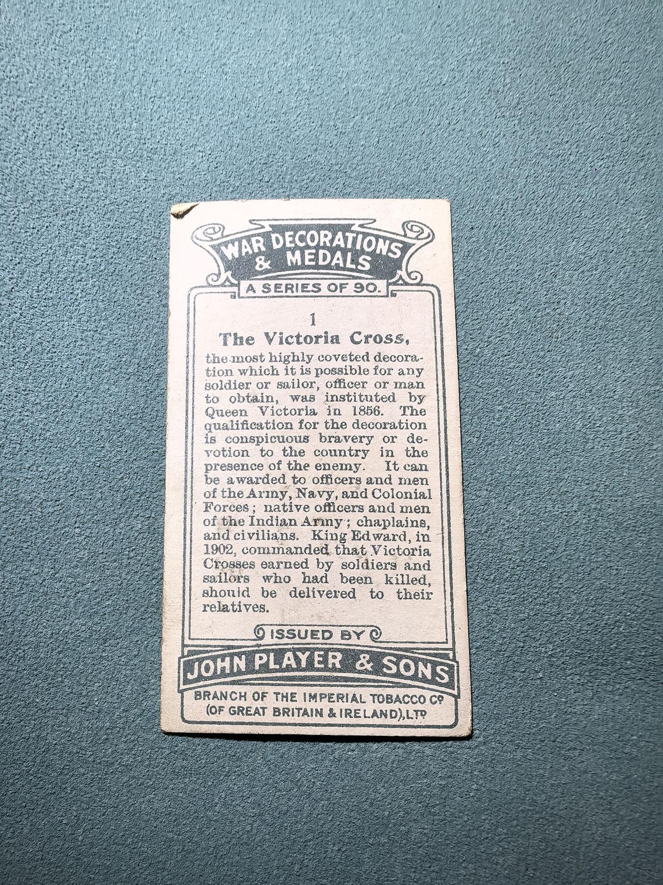 盛世勋华——号角文化勋章邮票专场拍卖第293期 英国1930年代发行 勋章专题系列宣传卡 维多利亚十字勋章