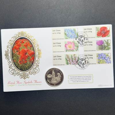 ＜小葵钱铺＞第67期·克朗币·银币场·满200包邮，不寄存·12月15日发货 - 〈邮币封〉维尔京群岛2014年一战100周年·护士伊迪丝1元克朗型纪念币