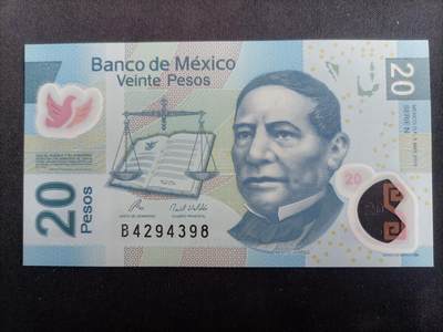 【游宝拍卖】乙巳蛇年94期 周六集拍 - 墨西哥-20比索【2010年 全新UNC】