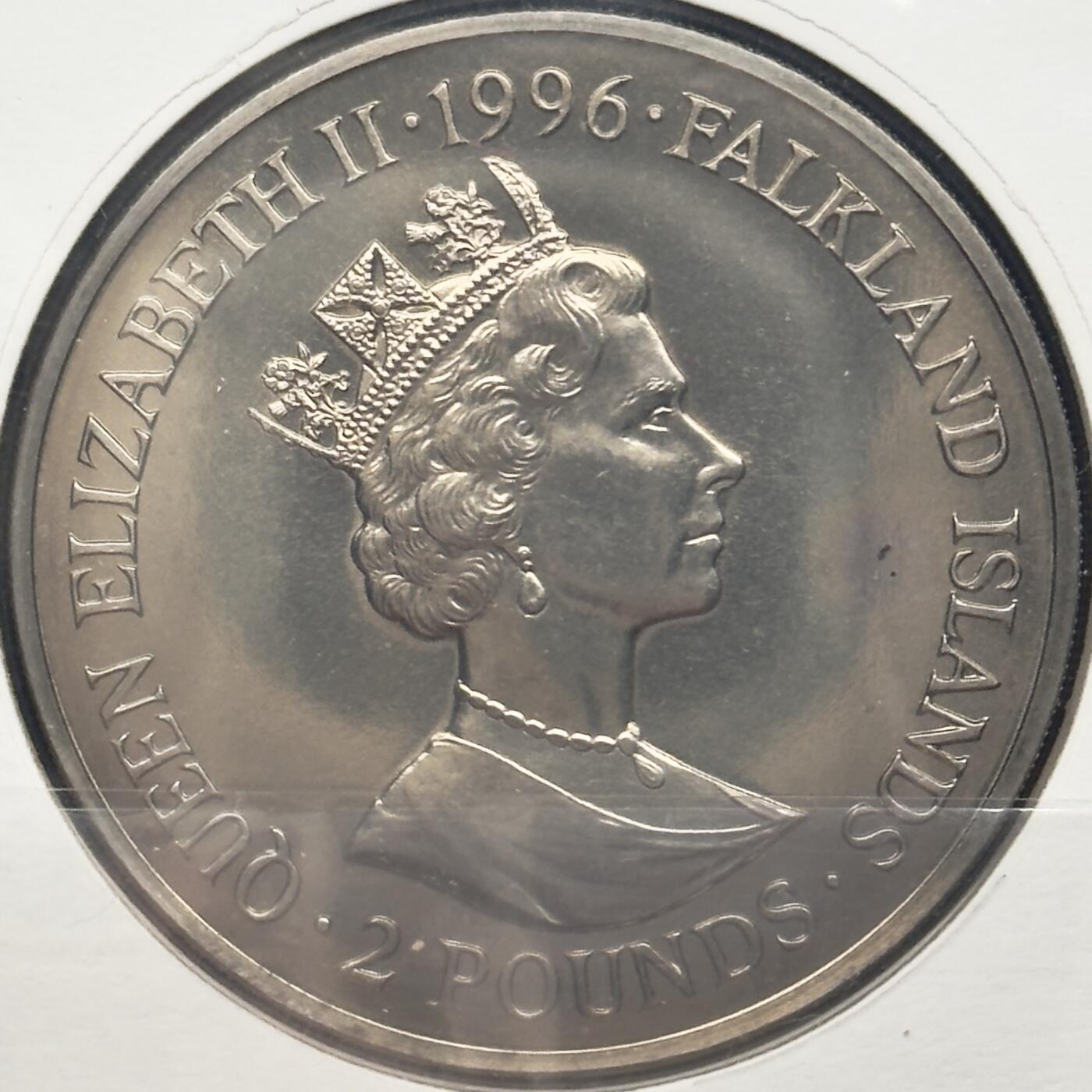 ＜小葵钱铺＞第67期·克朗币·银币场·满200包邮，不寄存·12月15日发货 〈邮币封〉福克兰群岛1996年亨利八世2镑克朗型纪念币
