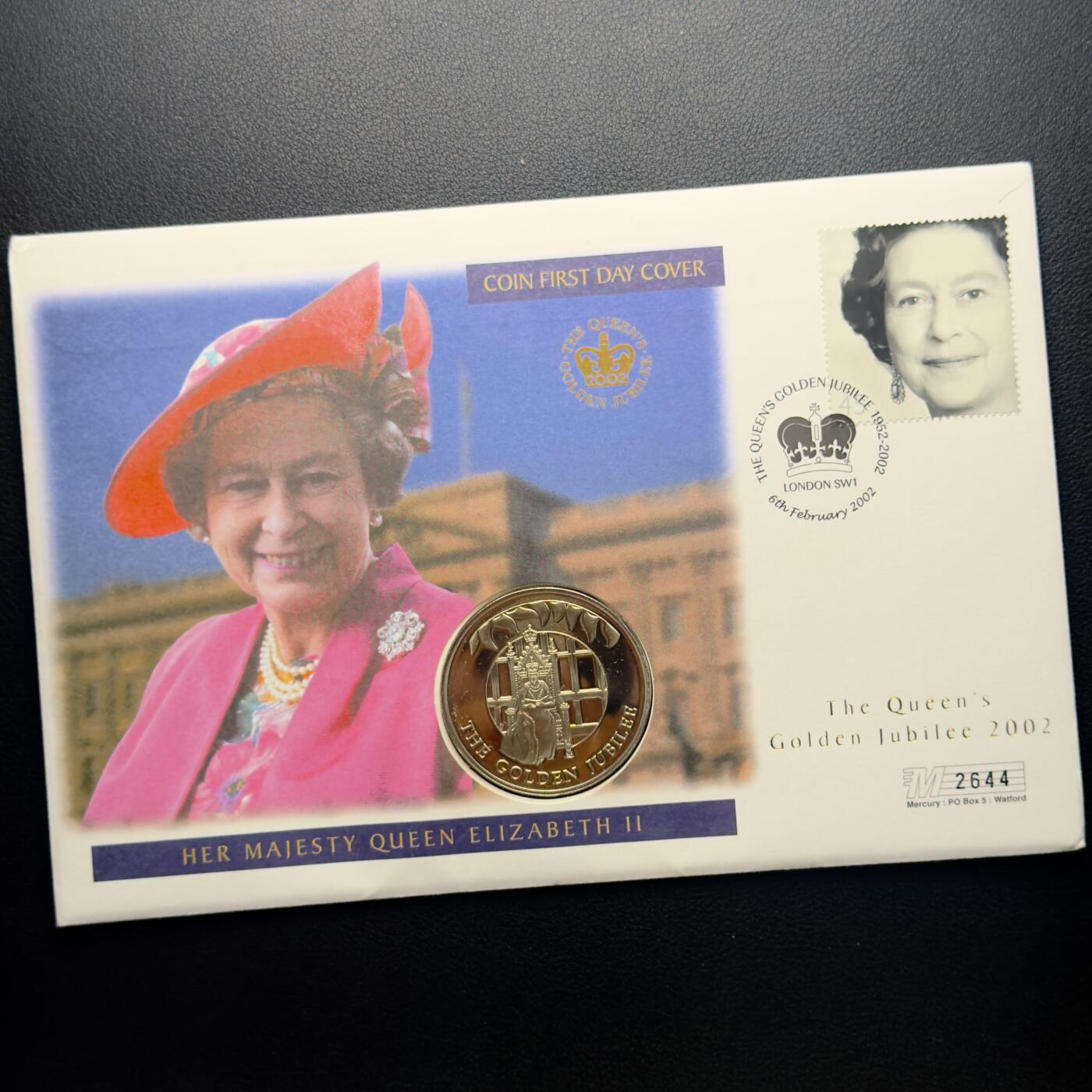 ＜小葵钱铺＞第67期·克朗币·银币场·满200包邮，不寄存·12月15日发货 〈邮币封〉福克兰群岛2002年女王金禧纪念·宣誓50便士克朗型纪念币