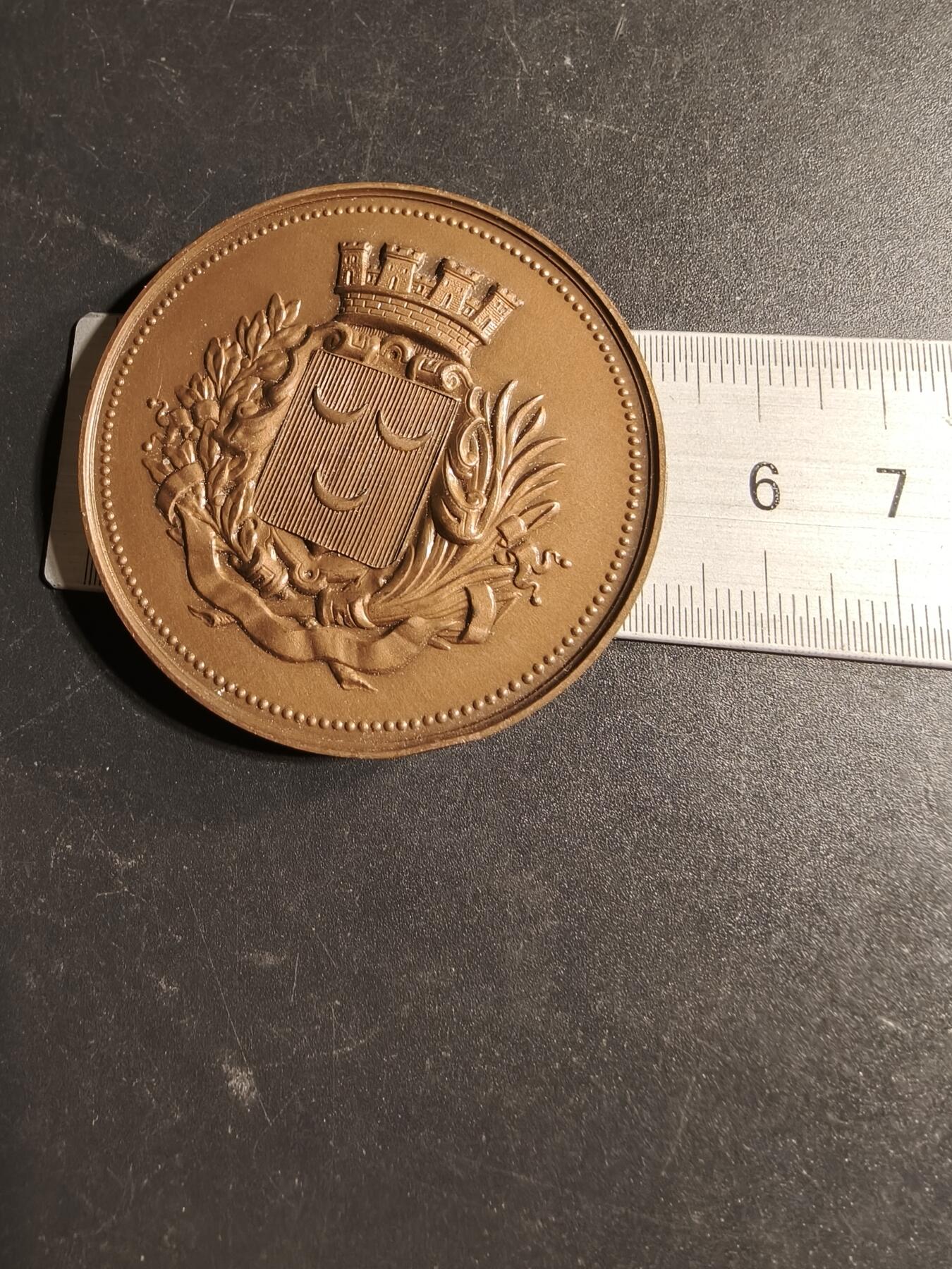 老王徽章第169期 法国奥尔良市大铜章    直径51mm.   重量82.2g