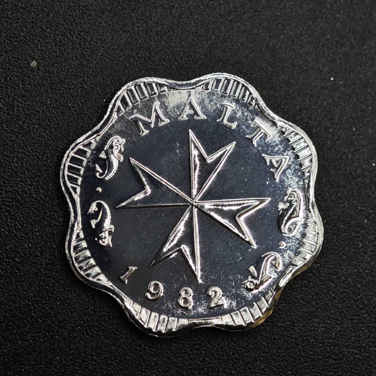 【淘币小摊】实时拍第八百二十六拍   散币场   满百包邮可预留二周 每周一统一发货   马耳他1982年十进制10周年2米尔精制铝币