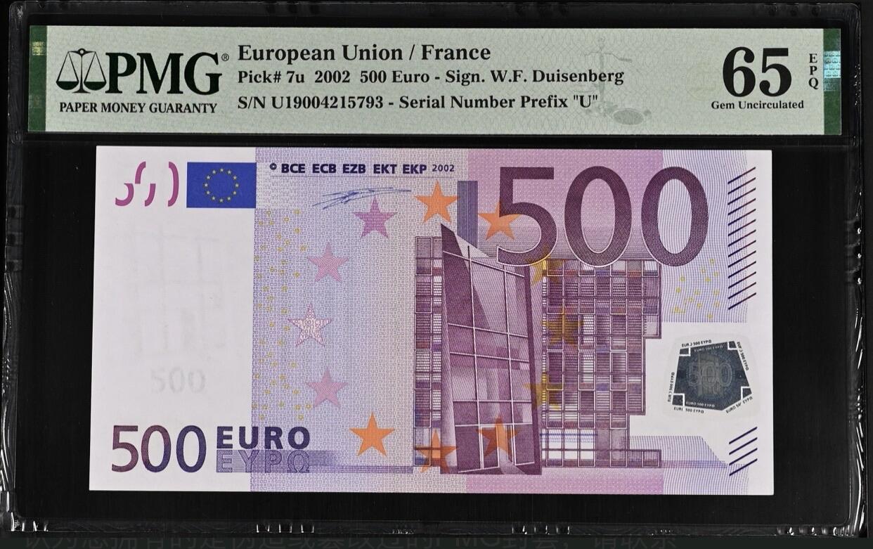 【礼羽收藏】🌏世界钱币拍卖第115期 2002年欧盟法国一签500欧元