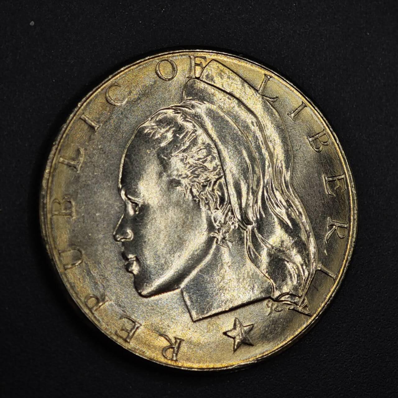 【淘币小摊】实时拍第八百二十六拍   散币场   满百包邮可预留二周 每周一统一发货   利比里亚1968年1元镍币