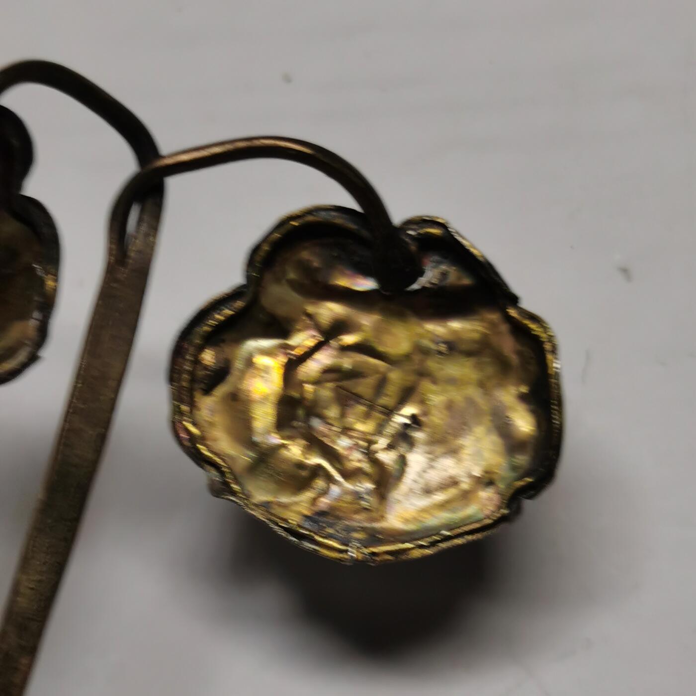 杂件专场88期 清代老银鎏金发簪掐丝花纹