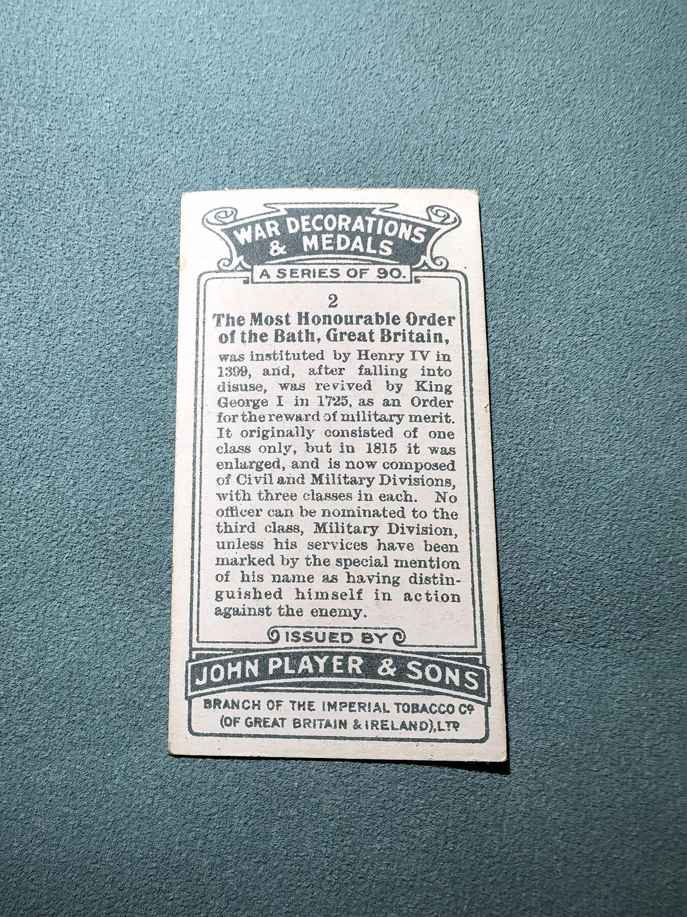 盛世勋华——号角文化勋章邮票专场拍卖第293期 英国1930年代发行 勋章专题系列宣传卡 同伴级巴斯勋章