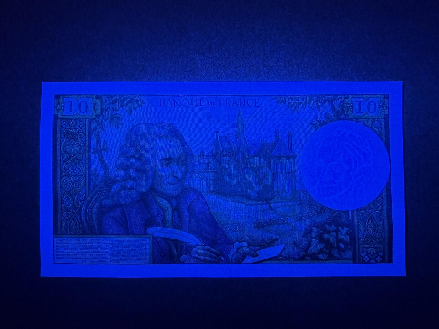 《艾美收藏》第224期-12.14周日外币超白金场 法国10法郎 UNC 1972年 法国作家伏尔泰