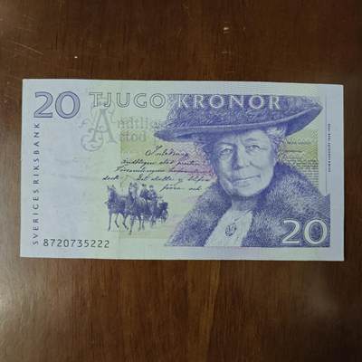 1997-2008年瑞典20克朗 纸币  尼尔斯骑鹅旅行记流通品原图片 - 1997-2008年瑞典20克朗 纸币  尼尔斯骑鹅旅行记流通品原图片