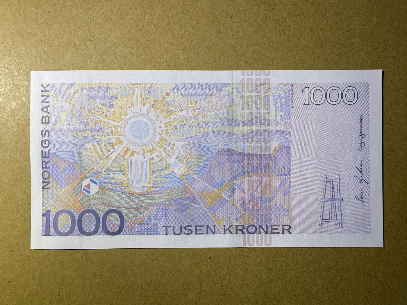 《艾美收藏》第224期-12.14周日外币超白金场 挪威1000克朗 UNC 2001年a版 挪威表现主义画家爱德华·蒙克