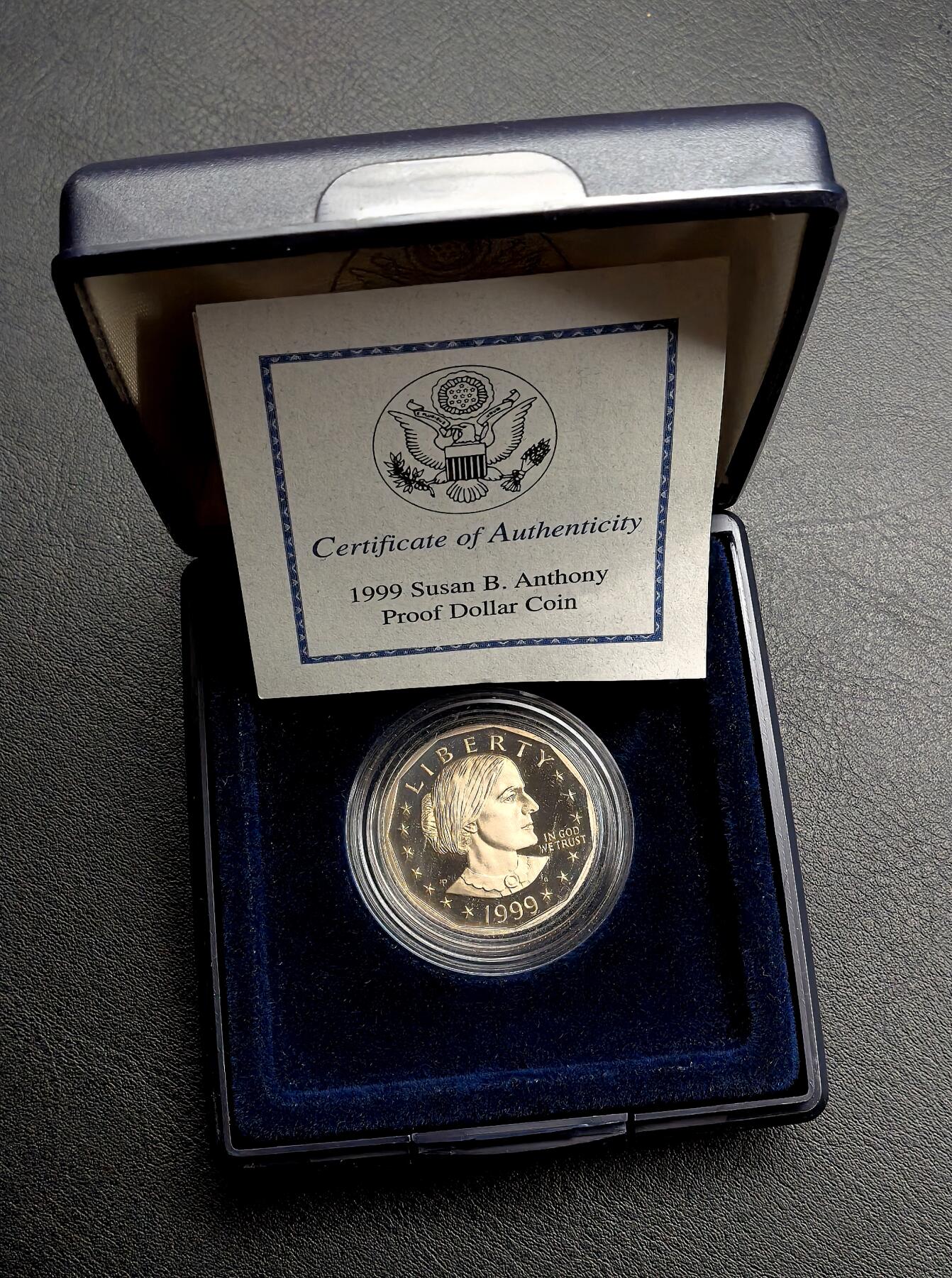 凡希社世界钱币微拍月度大拍（2025/12） 1999美国苏珊Dollar精铸原厂盒证