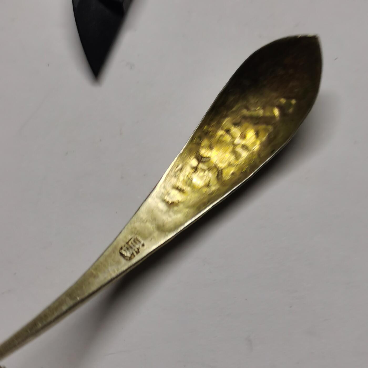 杂件专场88期 清代老银鎏金蝶恋花精美花纹发簪