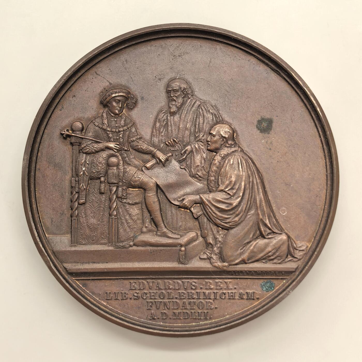 博洋堂世界钱币拍卖第151期（全场包邮） 英国19世纪爱德华六世像伯明翰大学体育馆人物大型铜章原盒