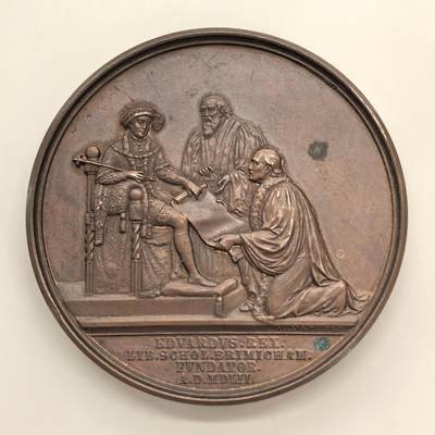 博洋堂世界钱币拍卖第151期（全场包邮） - 英国19世纪爱德华六世像伯明翰大学体育馆人物大型铜章原盒