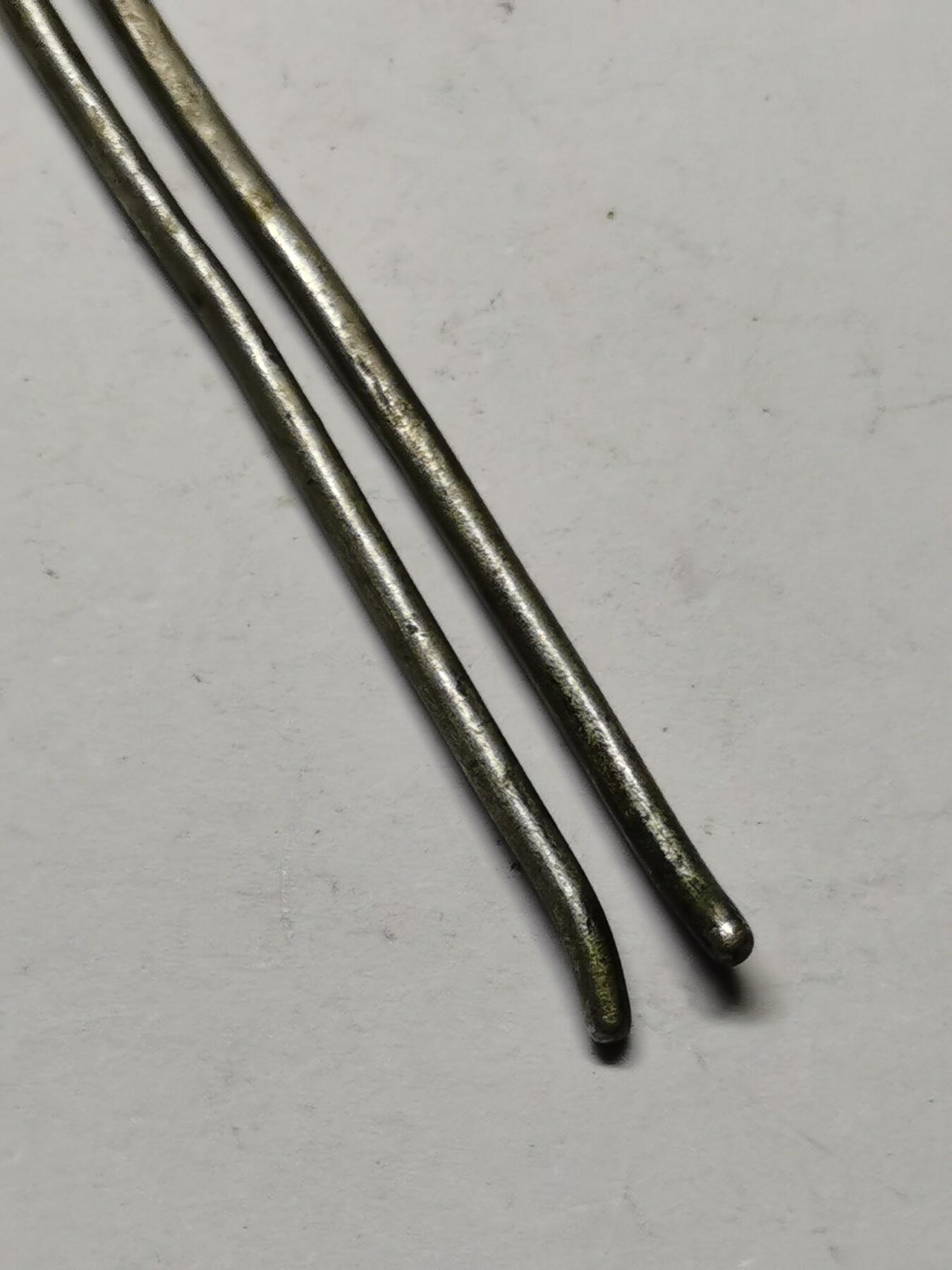 杂件专场88期 清代老银鎏金发簪耳勺