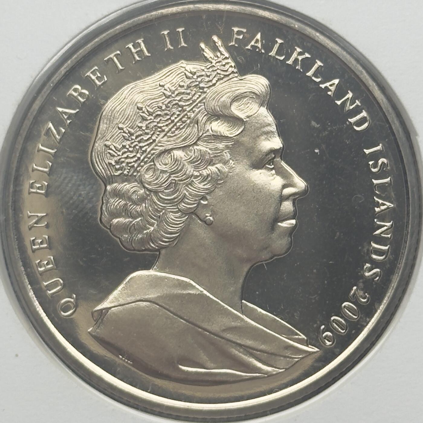 ＜小葵钱铺＞第67期·克朗币·银币场·满200包邮，不寄存·12月15日发货 〈邮币封〉福克兰群岛2009年查尔斯·达尔文1克朗纪念币