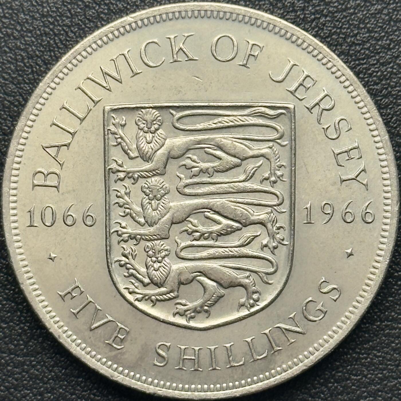 ＜小葵钱铺＞第67期·克朗币·银币场·满200包邮，不寄存·12月15日发货 泽西岛1966年黑斯廷斯战役900周年5先令克朗型纪念币