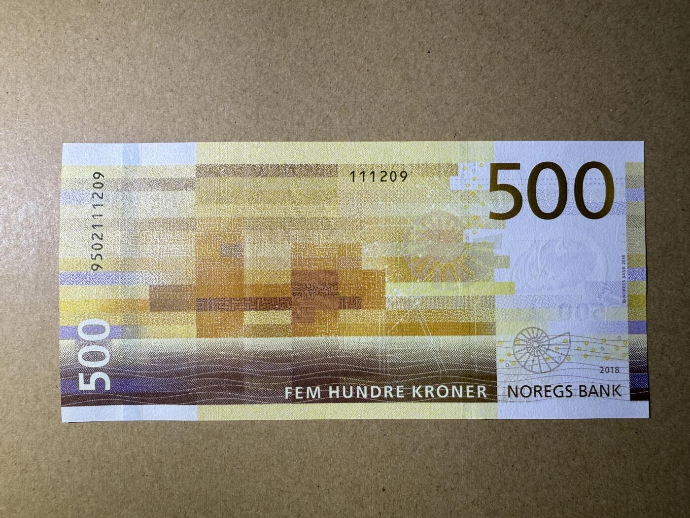 《艾美收藏》第224期-12.14周日外币超白金场 挪威500克朗 UNC 2018年海洋版 无347