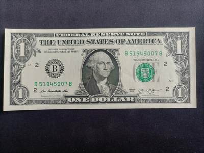 【游宝拍卖】乙巳蛇年94期 周六集拍 - 美国-1美元【SERIES-2017 B2纽约 全新UNC】