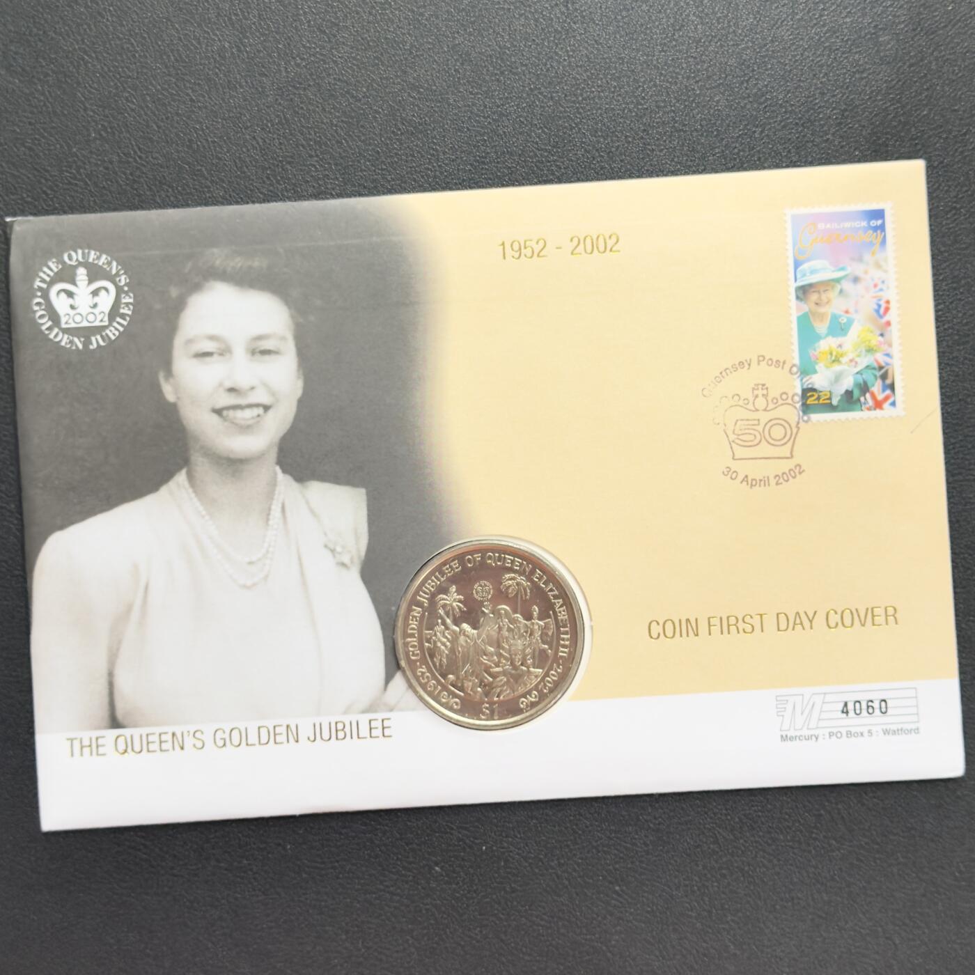 ＜小葵钱铺＞第67期·克朗币·银币场·满200包邮，不寄存·12月15日发货 〈邮币封〉维尔京群岛2002年女王金禧纪念·狂欢节舞者1元克朗型纪念币