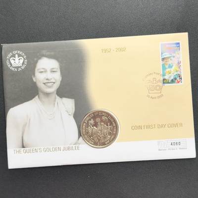 ＜小葵钱铺＞第67期·克朗币·银币场·满200包邮，不寄存·12月15日发货 - 〈邮币封〉维尔京群岛2002年女王金禧纪念·狂欢节舞者1元克朗型纪念币