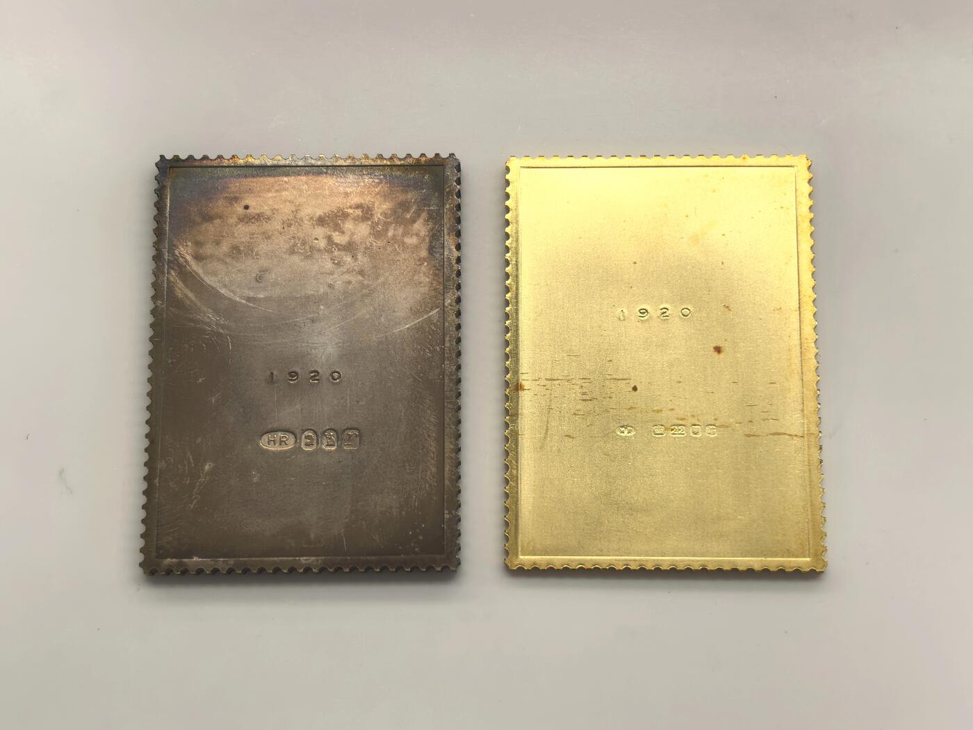 博洋堂世界钱币拍卖第151期（全场包邮） 英国1972年伊丽莎白女王和菲利普亲王银婚纪念金银纪念章 原盒证书（金26.6克，22K金，24.4克纯金，今日金价23400，银26.5克）发行量2000套 此枚编号1920